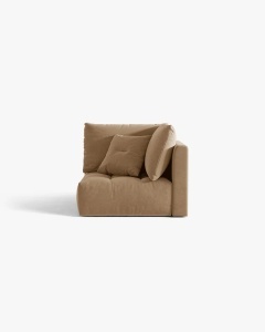 MODUL CANAPEA BLOOM, BEJ MIGDALA, 105X97 CM, CU TAPITERIE DIN TEXTIL CATIFEA CASINO, MICADONI