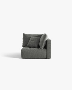 MODUL CANAPEA BLOOM, GRI INCHIS, 105X97 CM, CU TAPITERIE DIN TEXTIL STRUCTURAT WIND, MICADONI