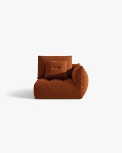 MODUL CANAPEA BLOOM, PE DREAPTA, CARAMIZIU, 116X97 CM, CU TAPITERIE DIN TEXTIL CATIFEA CASINO, MICADONI