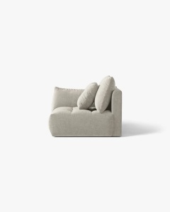 MODUL CANAPEA BLOOM, PE STANGA, GRI DESCHIS, 116X97 CM, CU TAPITERIE DIN TEXTIL STRUCTURAT WIND, MICADONI - Img 3