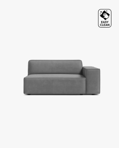 MODUL CANAPEA/COLTAR JODIE, 122X99 CM, GRI DESCHIS, PE DREAPTA, TAPITAT CU TAPITERIE DIN TEXTIL CATIFEA VENUS, MICADONI