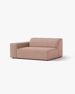 MODUL CANAPEA/COLTAR JODIE, 122X99 CM, ROZ PUDRAT, PE STANGA, TAPITAT CU TAPITERIE DIN TEXTIL STRUCTURAT LIBERTY, MICADONI - Img 2