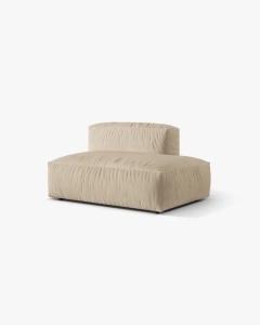 MODUL CANAPEA/COLTAR MARTINA, 133X106 CM, PE DREAPTA, BEJ DESCHIS, TAPITAT CU TAPITERIE DIN TEXTIL CATIFEA VOGUE, MICADONI - Img 2