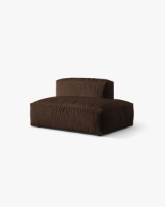 MODUL CANAPEA/COLTAR MARTINA, 133X106 CM, PE DREAPTA, CIOCOLATIU, TAPITAT CU TAPITERIE DIN TEXTIL CATIFEA VOGUE, MICADONI - Img 2