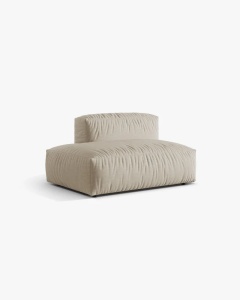 MODUL CANAPEA/COLTAR MARTINA, 133X106 CM, PE STANGA, BEJ DESCHIS, TAPITAT CU TAPITERIE DIN TEXTIL STRUCTURAT BOSTON, MICADONI - Img 2