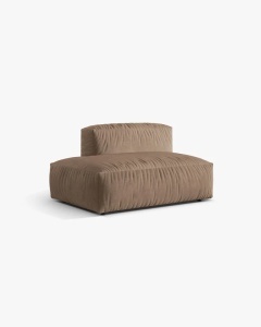 MODUL CANAPEA/COLTAR MARTINA, 133X106 CM, PE STANGA, BEJ INCHIS, TAPITAT CU TAPITERIE DIN TEXTIL CATIFEA VOGUE, MICADONI - Img 2