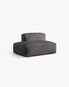 MODUL CANAPEA/COLTAR MARTINA, 133X106 CM, PE STANGA, GRI, TAPITAT CU TAPITERIE DIN TEXTIL CATIFEA VOGUE, MICADONI - Img 2