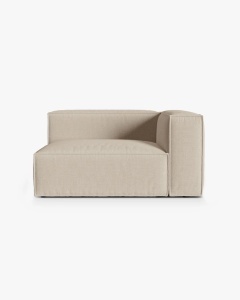 MODUL CANAPEA/COLTAR NURIA BEJ, PE DREAPTA, 145X110 CM, TAPITAT CU TAPITERIE DIN TEXTIL STRUCTURAT LIBERTY, MICADONI