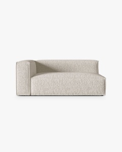 MODUL CANAPEA/COLTAR NURIA BEJ, PE STANGA, 185X110 CM, TAPITAT CU TAPITERIE DIN TEXTIL BOUCLE MONET, MICADONI