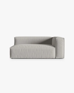MODUL CANAPEA/COLTAR NURIA GRI DESCHIS PE DREAPTA, 185X110 CM, TAPITAT CU TAPITERIE DIN TEXTIL STRUCTURAT LIBERTY, MICADONI