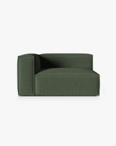 MODUL CANAPEA/COLTAR NURIA VERDE MUSCHI, PE STANGA, 145X110 CM, TAPITAT CU TAPITERIE DIN TEXTIL STRUCTURAT LIBERTY, MICADONI