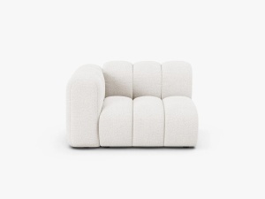 MODUL CANAPEA LUPIN, 114 CM, PE STANGA, ALB, CU TAPITERIE DIN TEXTIL BOUCLE BALOO, MICADONI