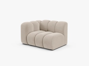 MODUL CANAPEA LUPIN, 114 CM, PE STANGA, BEJ, CU TAPITERIE DIN TEXTIL CATIFEA SALVADOR, MICADONI - Img 2