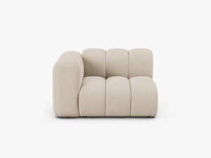 MODUL CANAPEA LUPIN, 114 CM, PE STANGA, BEJ, CU TAPITERIE DIN TEXTIL BOUCLE BALOO, MICADONI - Img 3
