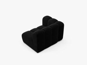 MODUL CANAPEA LUPIN, 114 CM, PE STANGA, NEGRU, CU TAPITERIE DIN TEXTIL CATIFEA SALVADOR, MICADONI - Img 3