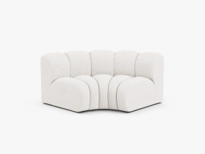 MODUL CANAPEA LUPIN, 185 CM, ALB, CU TAPITERIE DIN TEXTIL BOUCLE BALOO, MICADONI