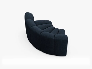 MODUL CANAPEA LUPIN, 185 CM, ALBASTRU INCHIS, CU TAPITERIE DIN TEXTIL BOUCLE BALOO, MICADONI - Img 3