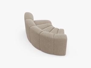 MODUL CANAPEA LUPIN, 185 CM, BEJ INCHIS, CU TAPITERIE DIN TEXTIL CHENILLE EDEN, MICADONI - Img 3