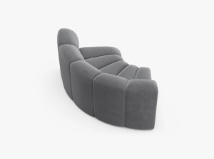 MODUL CANAPEA LUPIN, 185 CM, GRI, CU TAPITERIE DIN TEXTIL CATIFEA SALVADOR, MICADONI - Img 3