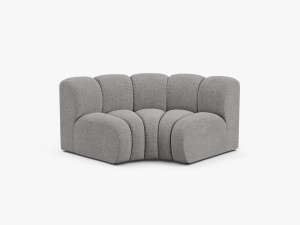 MODUL CANAPEA LUPIN, 185 CM, GRI DESCHIS, CU TAPITERIE DIN TEXTIL CHENILLE EDEN, MICADONI