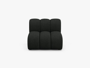 MODUL CANAPEA LUPIN, 90 CM, NEGRU, CU TAPITERIE DIN TEXTIL BOUCLE BALOO, MICADONI