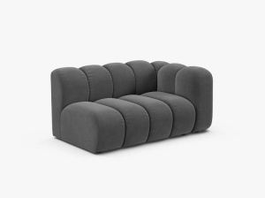 MODUL CANAPEA LUPIN, PE DREAPTA, 144 CM, GRI, CU TAPITERIE DIN TEXTIL CATIFEA VENUS, MICADONI - Img 2