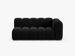 MODUL CANAPEA LUPIN, PE DREAPTA, 173 CM, NEGRU, CU TAPITERIE DIN TEXTIL CATIFEA SALVADOR, MICADONI