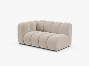MODUL CANAPEA LUPIN, PE STANGA, 144 CM, BEJ, CU TAPITERIE DIN TEXTIL CATIFEA SALVADOR, MICADONI - Img 2