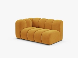 MODUL CANAPEA LUPIN, PE STANGA, 144 CM, GALBEN, CU TAPITERIE DIN TEXTIL CATIFEA VENUS, MICADONI - Img 2