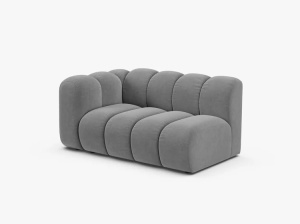 MODUL CANAPEA LUPIN, PE STANGA, 144 CM, GRI DESCHIS, CU TAPITERIE DIN TEXTIL CATIFEA VENUS, MICADONI - Img 2