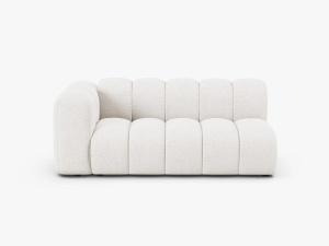 MODUL CANAPEA LUPIN, PE STANGA, 173 CM, ALB, CU TAPITERIE DIN TEXTIL BOUCLE BALOO, MICADONI
