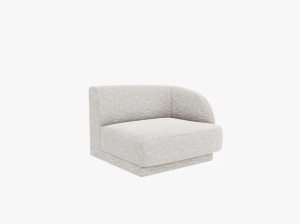 MODUL CANAPEA MILEY, PE DREAPTA, ARGNTIU, CU TAPITERIE DIN TEXTIL CHENILLE HAGA, MICADONI - Img 2