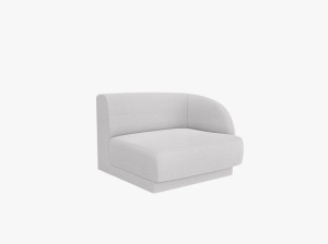 MODUL CANAPEA MILEY, PE DREAPTA, GRI DESCHIS, CU TAPITERIE DIN TEXTIL BOUCLE BALOO, MICADONI - Img 2