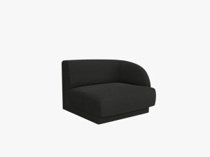 MODUL CANAPEA MILEY, PE DREAPTA, NEGRU, CU TAPITERIE DIN TEXTIL BOUCLE BALOO, MICADONI - Img 2