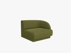 MODUL CANAPEA MILEY, PE DREAPTA, VERDE MASLINIU INCHIS, CU TAPITERIE DIN TEXTIL BOUCLE BALOO, MICADONI - Img 2