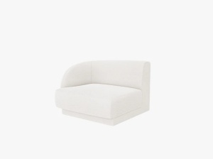 MODUL CANAPEA MILEY, PE STANGA, ALB, CU TAPITERIE DIN TEXTIL BOUCLE BALOO, MICADONI - Img 2