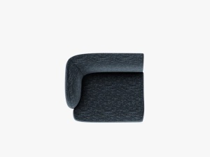 MODUL CANAPEA MILEY, PE STANGA, ALBASTRU, CU TAPITERIE DIN TEXTIL CHENILLE HAGA, MICADONI - Img 4