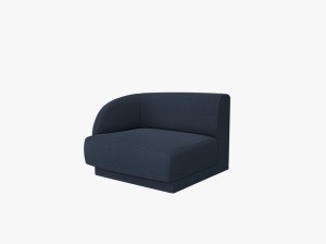 MODUL CANAPEA MILEY, PE STANGA, ALBASTRU INCHIS, CU TAPITERIE DIN TEXTIL BOUCLE BALOO, MICADONI - Img 2