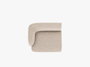 MODUL CANAPEA MILEY, PE STANGA, BEJ, CU TAPITERIE DIN TEXTIL CHENILLE HAGA, MICADONI - Img 4