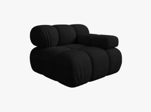 MODUL CANPEA BELLIS, PE DREAPTA, NEGRU, CU TAPITERIE DIN TEXTIL 3D SONIC, MICADONI - Img 2