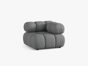 MODUL COLTAR BELLIS, GRI, CU TAPITERIE DIN TEXTIL STRUCTURAT LIBBERTY, MICADONI - Img 2