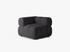 MODUL COLTAR BELLIS, GRI GRAFIT, CU TAPITERIE DIN TEXTIL BOUCLE ROLF, MICADONI - Img 2