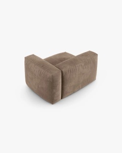 MODUL COLTAR/CANAPEA MARTINA, 120X120 CM, PE DREAPTA, ADANCIME SCAUN 90 CM, BEJ INCHIS, TAPITAT CU TAPITERIE DIN TEXTIL CATIFEAA VOGUE, MICADONI - Img 3