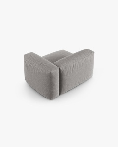 MODUL COLTAR/CANAPEA MARTINA, 120X120 CM, PE DREAPTA, ADANCIME SCAUN 90 CM, GRI DESCHIS, TAPITAT CU TAPITERIE DIN TEXTIL STRUCTURAT BOSTON, MICADONI - Img 3