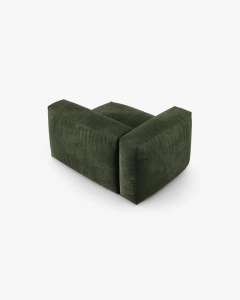 MODUL COLTAR/CANAPEA MARTINA, 120X120 CM, PE STANGA, ADANCIME SCAUN 90 CM, VERDE, TAPITAT CU TAPITERIE DIN TEXTIL CATIFEAA VOGUE, MICADONI - Img 3