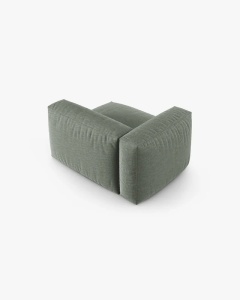 MODUL COLTAR/CANAPEA MARTINA, 120X120 CM, PE STANGA, ADANCIME SCAUN 90 CM, VERDE MUSCHI, TAPITAT CU TAPITERIE DIN TEXTIL STRUCTURAT BOSTON, MICADONI - Img 3
