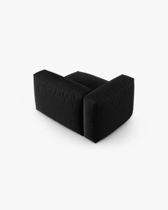 MODUL COLTAR/CANAPEA MARTINA, 120X120 CM, PE STANGA, ADANCIME SCAUN 90 CM, NEGRU, TAPITAT CU TAPITERIE DIN TEXTIL STRUCTURAT BOSTON, MICADONI - Img 3