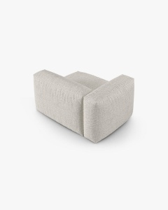 MODUL COLTAR/CANAPEA MARTINA, 120X120 CM, PE STANGA, ADANCIME SCAUN 90 CM, MELANJ GRI BEJ, TAPITAT CU TAPITERIE DIN TEXTIL CORDOI TILIA, MICADONI - Img 3