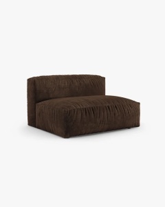 MODUL COLTAR/CANAPEA MARTINA, 120X160 CM, PE DREAPTA, ADANCIME SCAUN 90 CM, CIOCOLATIU, TAPITAT CU TAPITERIE DIN TEXTIL CATIFEA VOGUE, MICADONI - Img 2