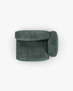 MODUL COLTAR/CANAPEA MARTINA, 120X160 CM, PE DREAPTA, ADANCIME SCAUN 90 CM, VERDE MUSCHI, TAPITAT CU TAPITERIE DIN TEXTIL CATIFEA VOGUE, MICADONI - Img 4